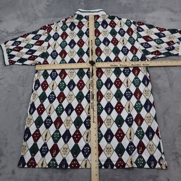 Roundtree Yorke Shirt Mens L Multicolor Short Sleeve Collared Button Cotton Polo - Picture 5 of 16
